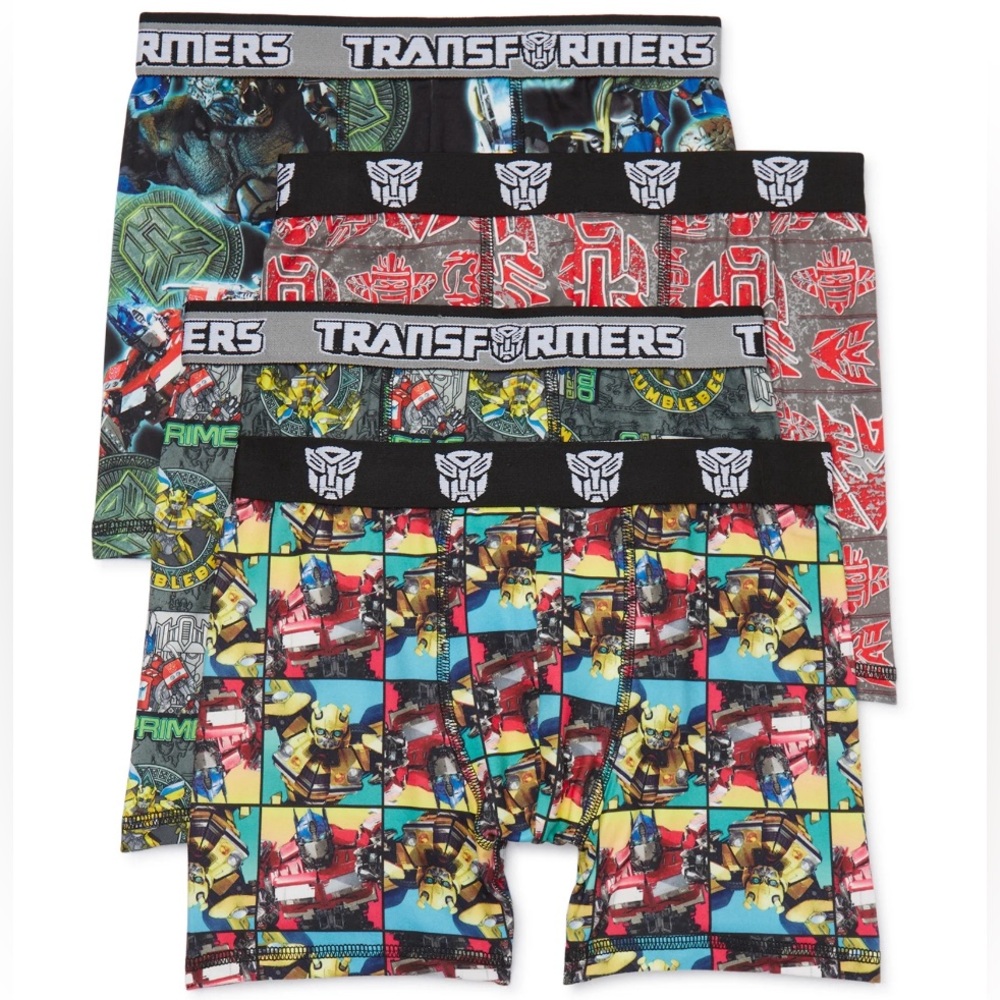 Transformers Boys’ Rise of the Beasts Print Boxer Briefs, 4-Pack, NEW